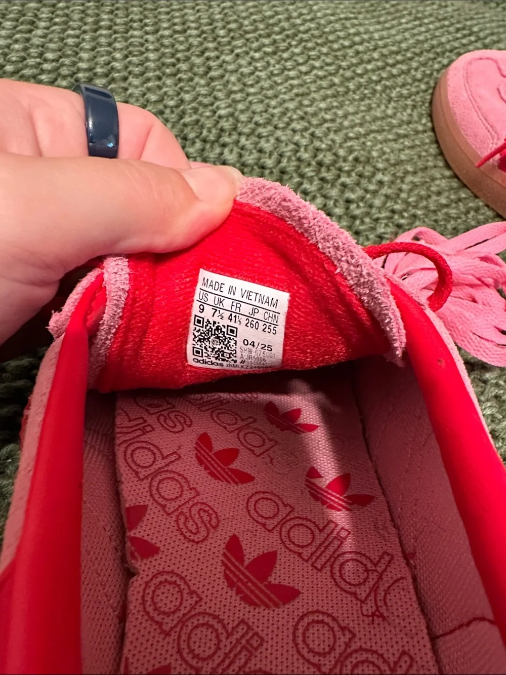 adidas Pink and Red Spezial Low-Top Sneakers